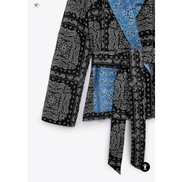 ZARA Print Wrap Blouse - Picture 3 of 4